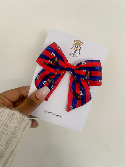 African & Caribbean Satin Mini Bow Hair Clips