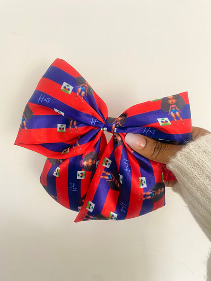 African & Caribbean Satin Bow Hair Clips