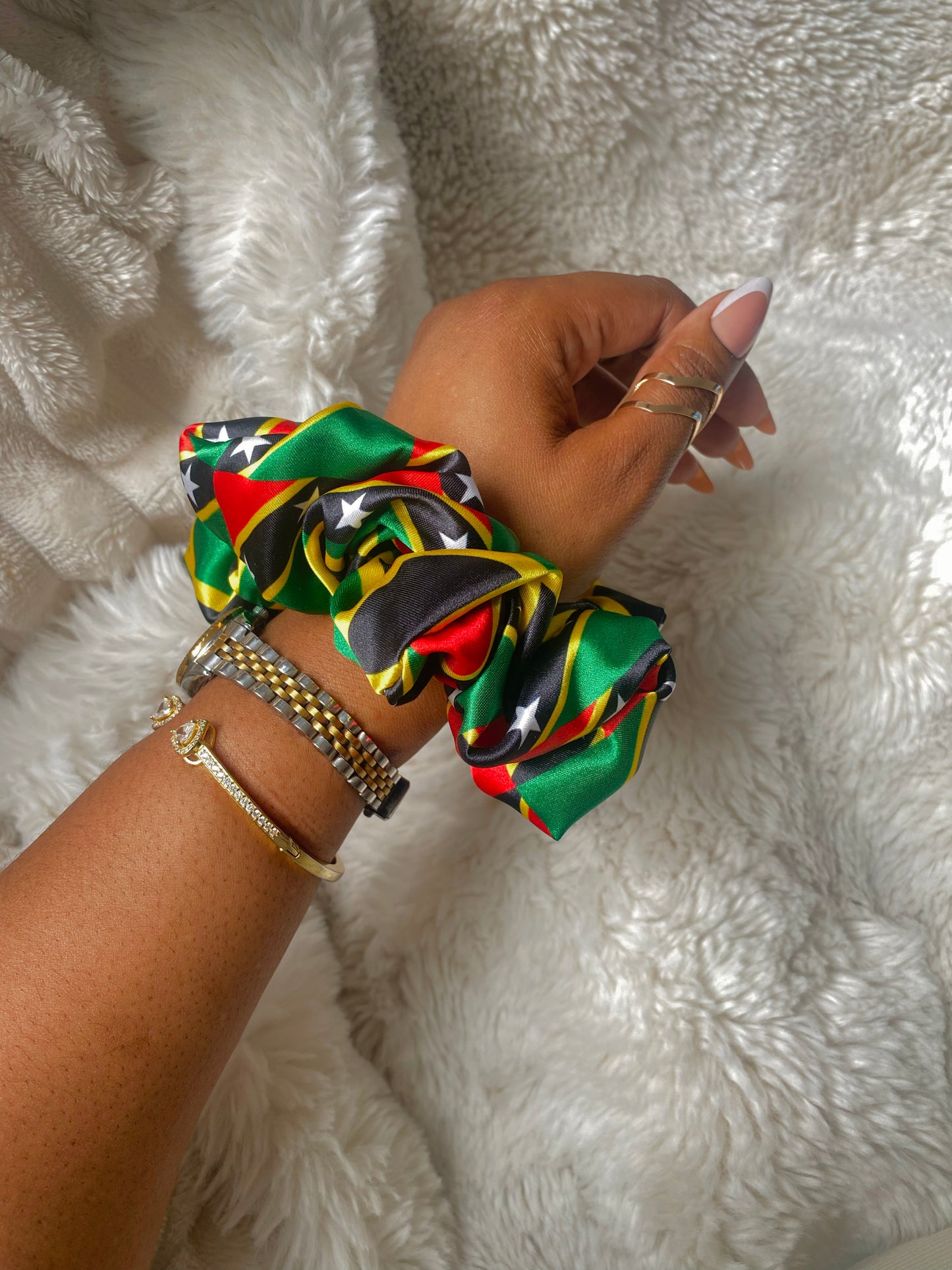 PRE - ORDER Dual - Heritage African & Caribbean Regular Satin Scrunchie