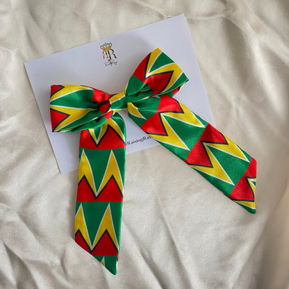 African & Caribbean Satin LongTail Mini Bow Hair Clips