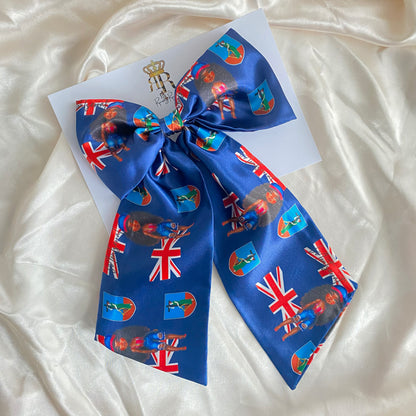 African & Caribbean Satin LongTail Bow Hair Clips