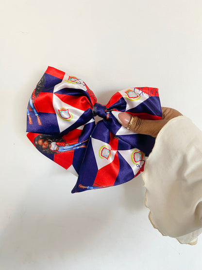 African & Caribbean Satin Bow Hair Clips