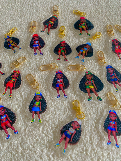 Flag Girl Keychains