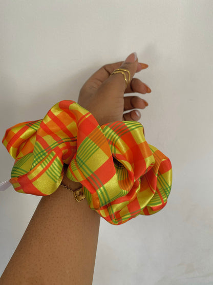 Madras XL Satin Scrunchie