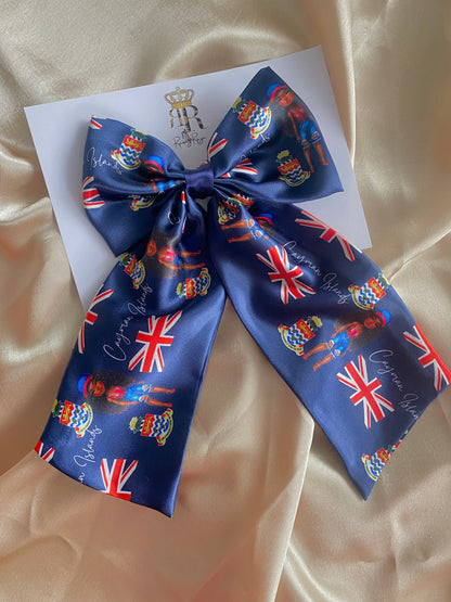 African & Caribbean Satin LongTail Bow Hair Clips