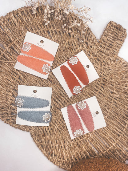 Linen woven snap clips brights