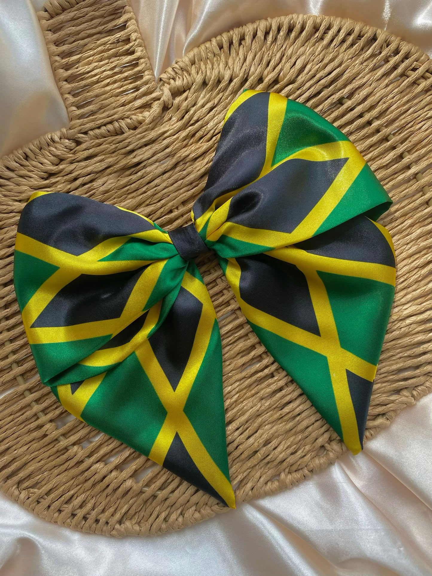 African & Caribbean PLAIN Satin Bow Hair Clips