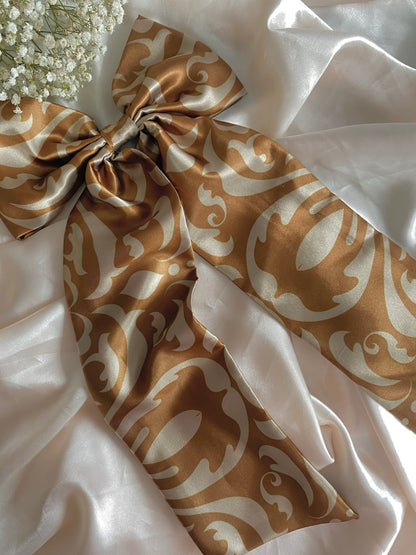 Autumn XL Satin LongTail Bow Hair Clips
