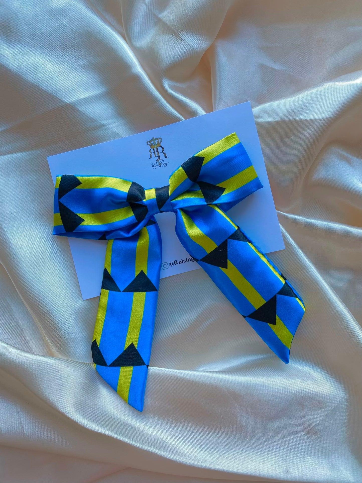 African & Caribbean Satin LongTail Mini Bow Hair Clips