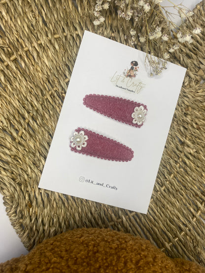 Linen woven snap clips brights