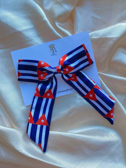 African & Caribbean Satin LongTail Mini Bow Hair Clips