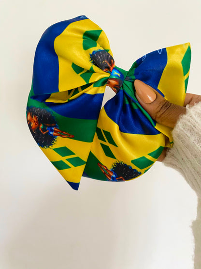 African & Caribbean Satin Bow Hair Clips