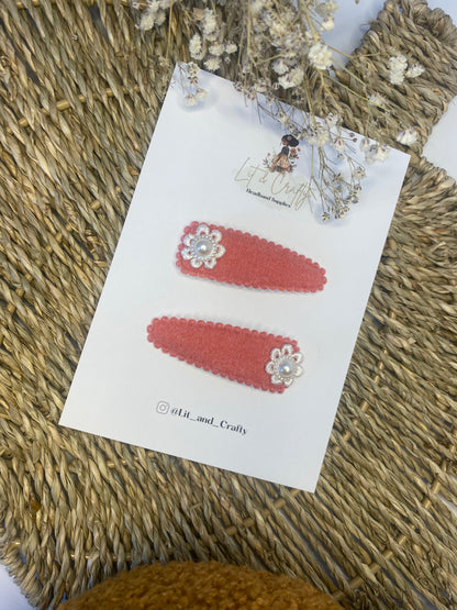 Linen woven snap clips brights