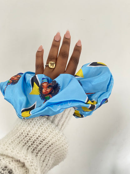 African & Caribbean Satin  XL Scrunchies