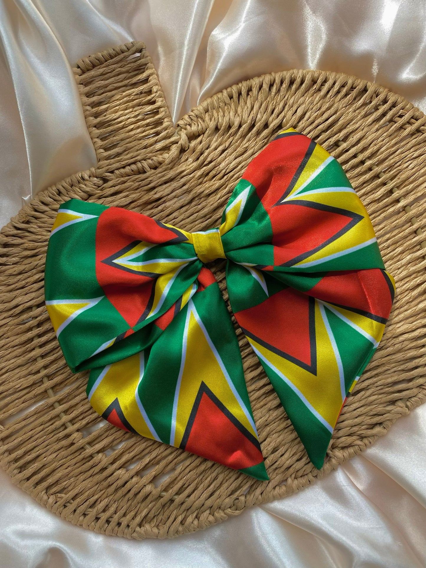 African & Caribbean PLAIN Satin Bow Hair Clips