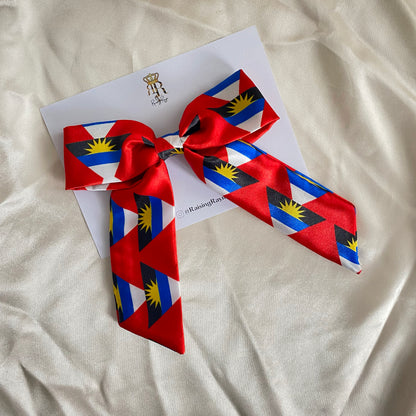 African & Caribbean Satin LongTail Mini Bow Hair Clips