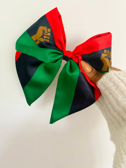 African & Caribbean Satin Bow Hair Clips