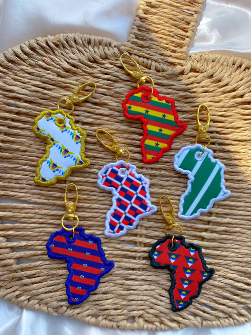 Caribbean & African Embroidered Keychains