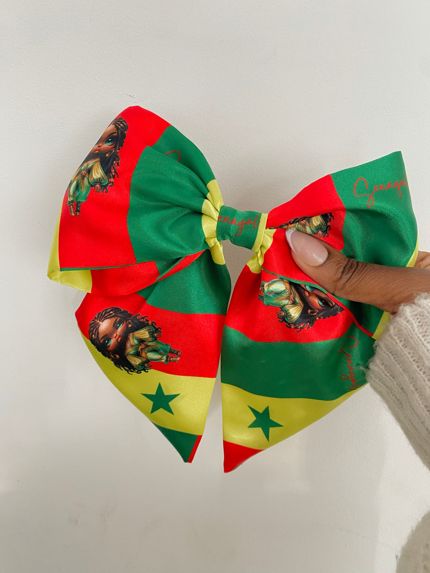 African & Caribbean Satin Bow Hair Clips