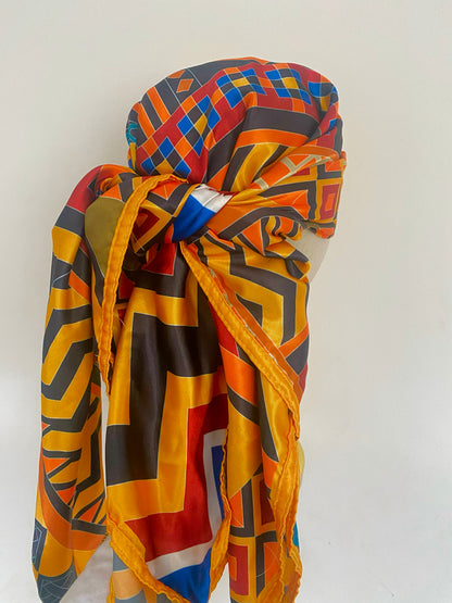Ankara Satin Scarf