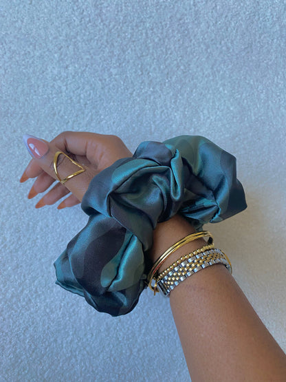 Autumn Damask Satin Scrunchies