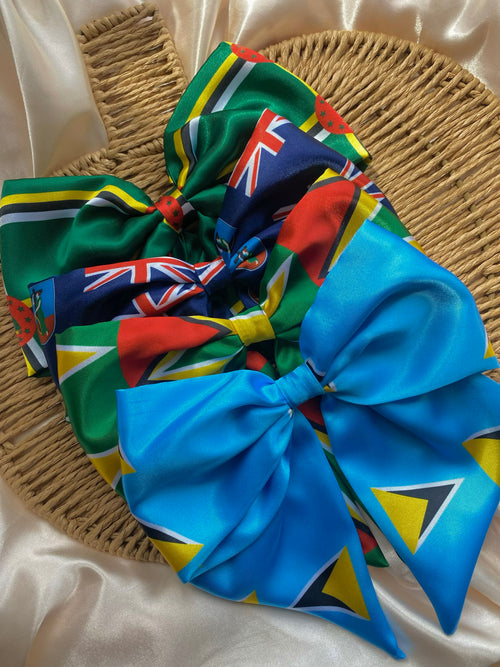 African & Caribbean PLAIN Satin Bow Hair Clips