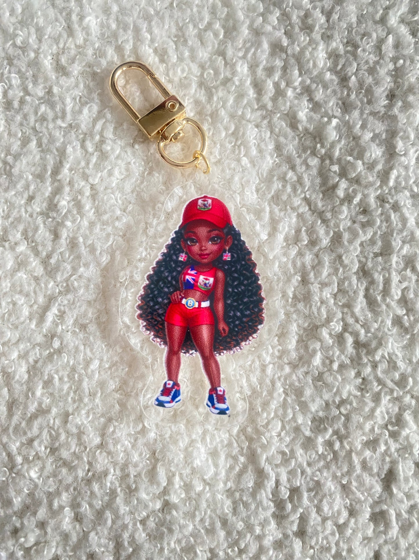 Flag Girl Keychains