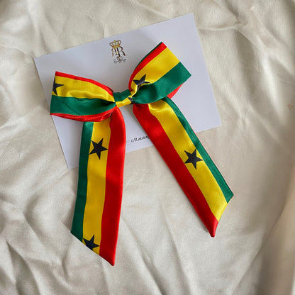 African & Caribbean Satin LongTail Mini Bow Hair Clips