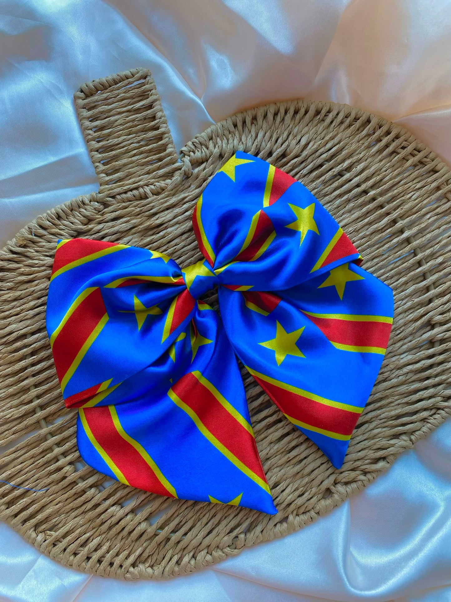 African & Caribbean PLAIN Satin Bow Hair Clips