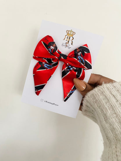 African & Caribbean Satin Mini Bow Hair Clips
