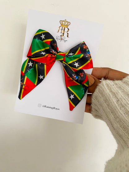 African & Caribbean Satin Mini Bow Hair Clips