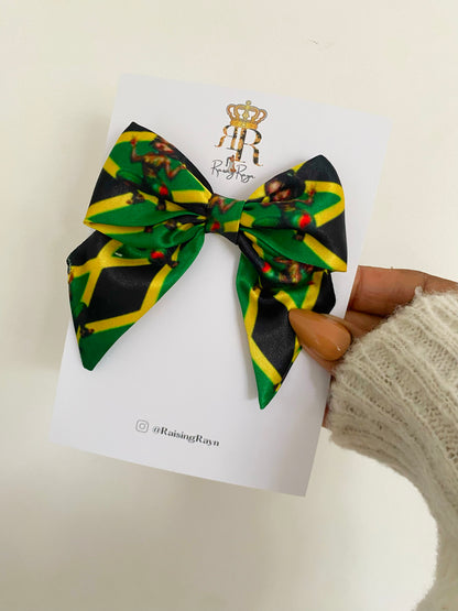 African & Caribbean Satin Mini Bow Hair Clips