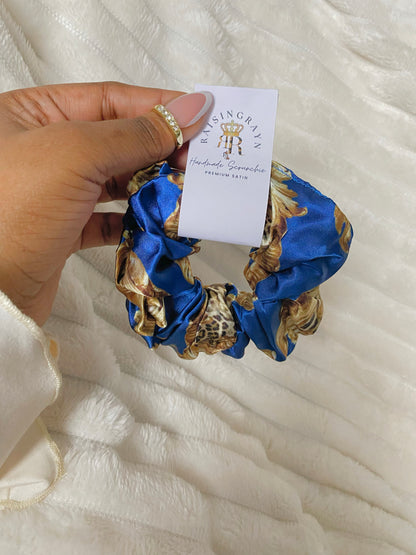 Autumn Damask Regular Satin Scrunchies