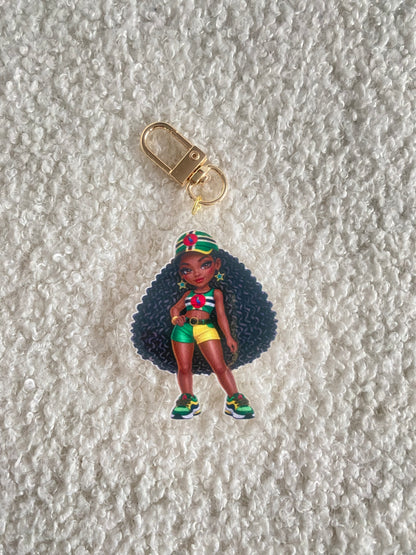 Flag Girl Keychains