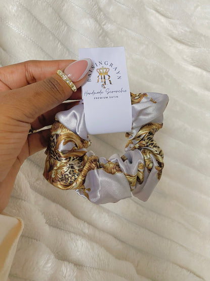 Autumn Damask Regular Satin Scrunchies