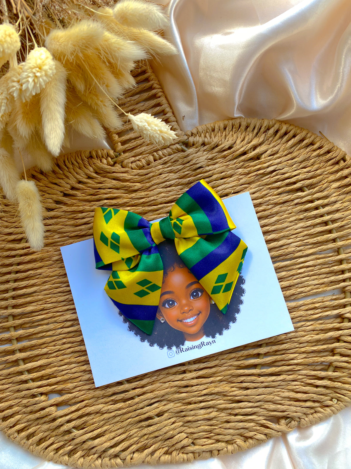 PLAIN African & Caribbean Satin Mini Bow Hair Clips