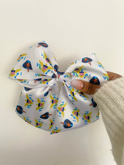 African & Caribbean Satin Bow Hair Clips