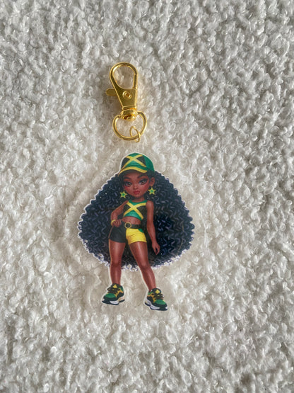 Flag Girl Keychains