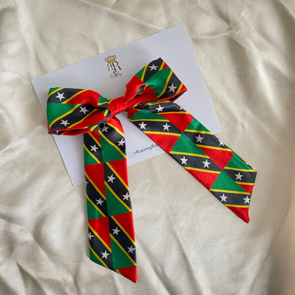 African & Caribbean Satin LongTail Mini Bow Hair Clips