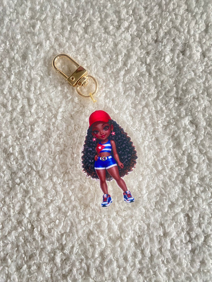 Flag Girl Keychains