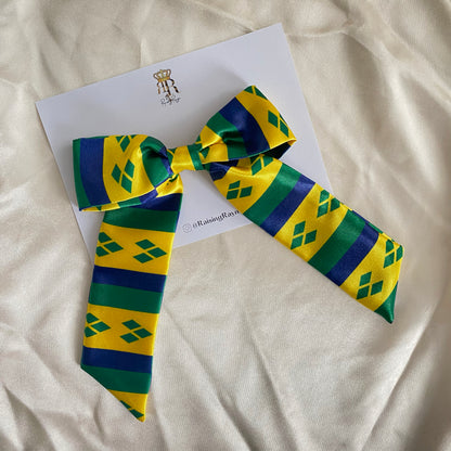 African & Caribbean Satin LongTail Mini Bow Hair Clips