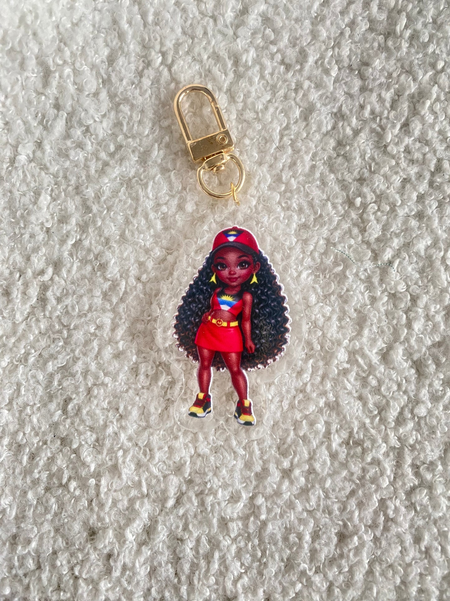 Flag Girl Keychains