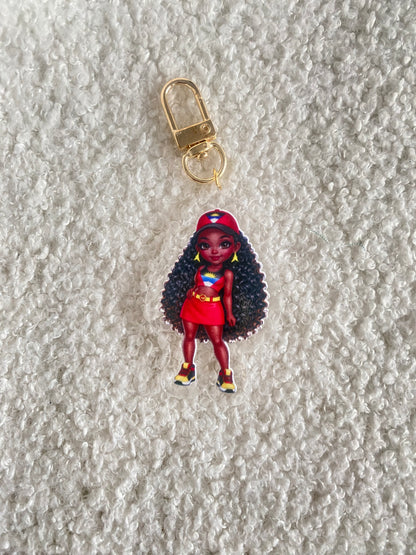 Flag Girl Keychains