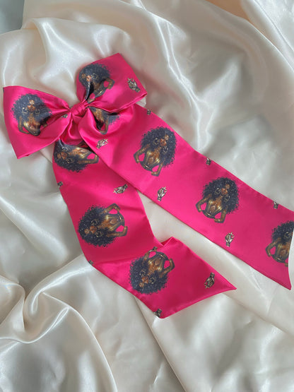 Autumn XL Satin LongTail Bow Hair Clips