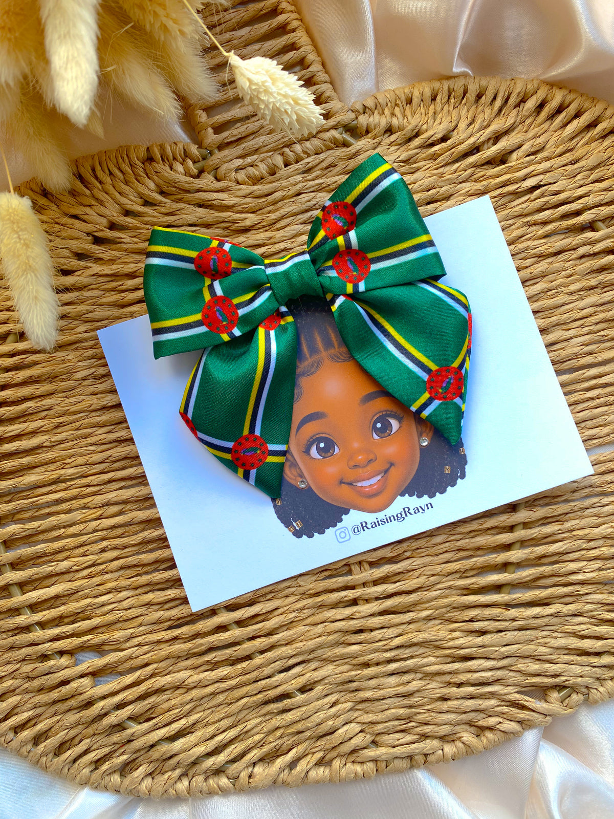 PLAIN African & Caribbean Satin Mini Bow Hair Clips
