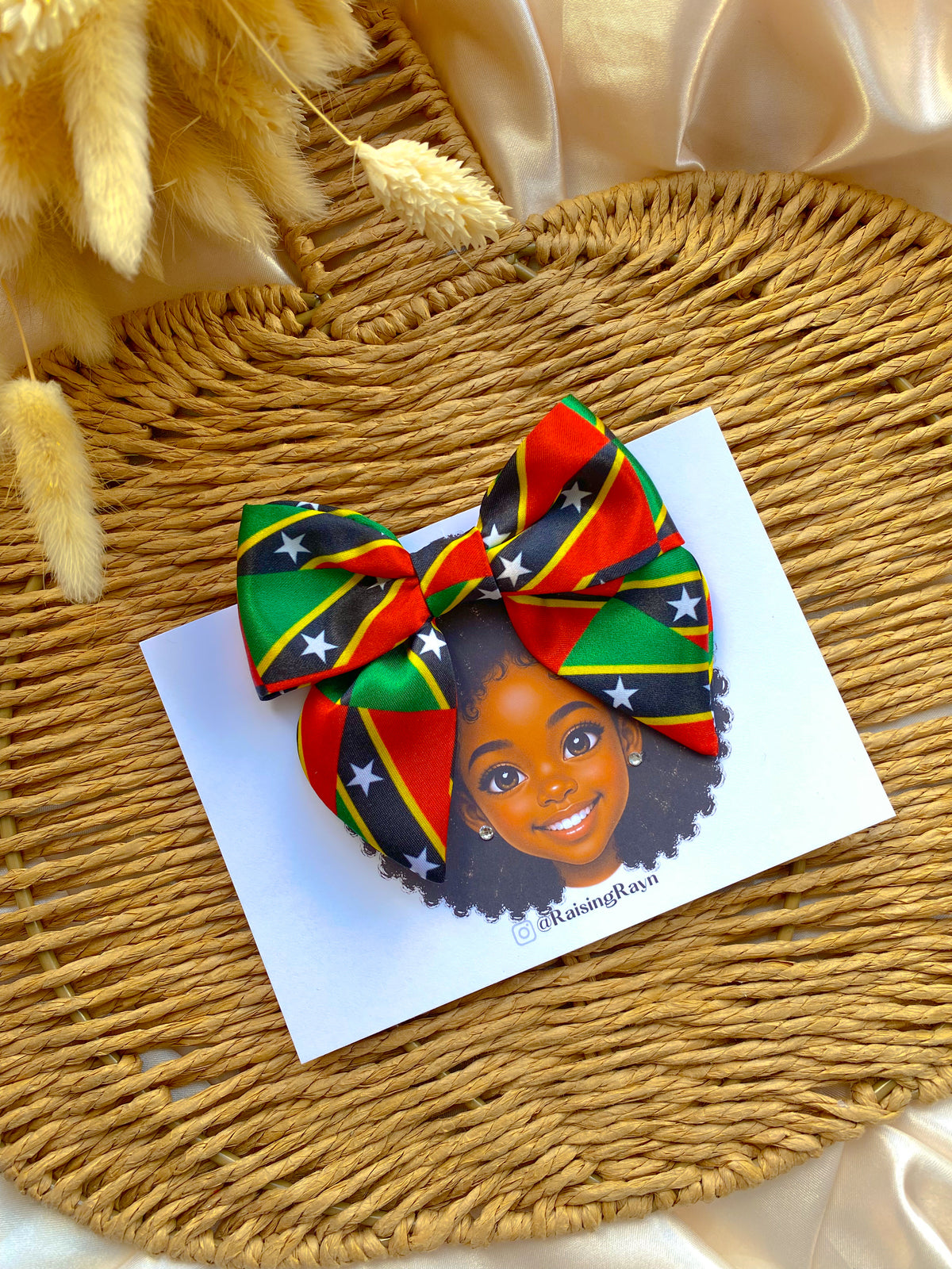 PLAIN African & Caribbean Satin Mini Bow Hair Clips