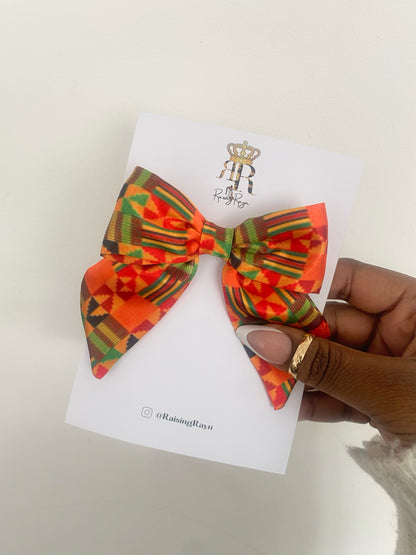 African & Caribbean Satin Mini Bow Hair Clips