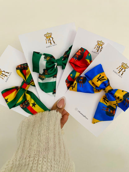 African & Caribbean Satin Mini Bow Hair Clips