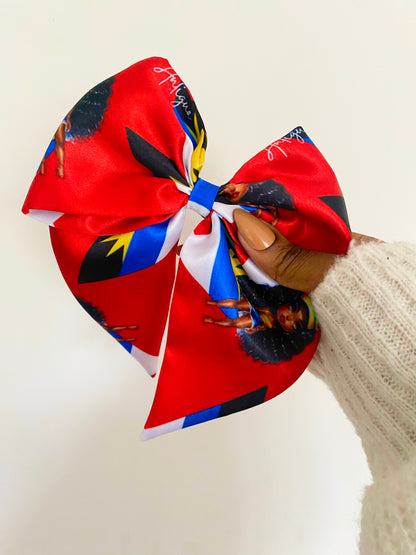 African & Caribbean Satin Bow Hair Clips