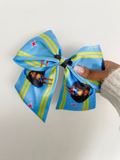 African & Caribbean Satin Bow Hair Clips